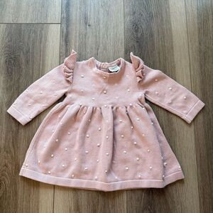 Viverano Organics baby  Pink Ruffle Dot Sweater Dress 3/6m